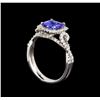 Image 4 : 14KT White Gold 1.62 ctw Tanzanite and Diamond Ring