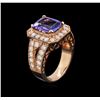 Image 3 : 3.34 ctw Tanzanite and Diamond Ring - 14KT Rose Gold