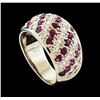 Image 4 : 1.15 ctw Diamond and Ruby Ring - Platinum