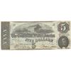 Image 1 : 1863 $5 The Confederate States of America Note T-60 CC