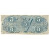Image 2 : 1863 $5 The Confederate States of America Note T-60 CC