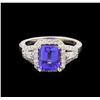 Image 2 : 14KT White Gold 2.29 ctw Tanzanite and Diamond Ring