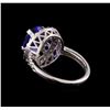 Image 3 : 3.50 ctw Tanzanite and Diamond Ring - 14KT White Gold