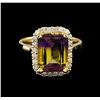 Image 2 : 4.23 ctw Ametrine and Diamond Ring - 14KT Yellow Gold