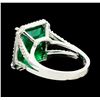 Image 3 : 7.70 ctw Emerald and Diamond Ring - 14KT White Gold