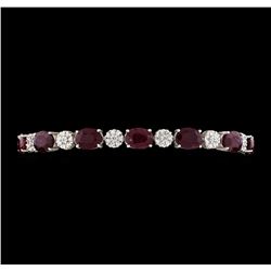 18.68 ctw Ruby and Diamond Bracelet - 14KT White Gold