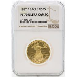 1987-P PF70 Ultra Cameo $25 Gold Eagle