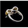 Image 3 : 1.92 ctw Yellow Sapphire and Diamond Ring - 18KT White Gold