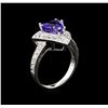 Image 4 : 3.06 ctw Tanzanite and Diamond Ring - 14KT White Gold