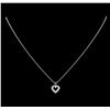 Image 1 : 0.20 ctw Diamond Pendant With Chain - 14KT White Gold