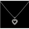 Image 2 : 0.20 ctw Diamond Pendant With Chain - 14KT White Gold