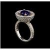 Image 2 : GIA Cert 3.60 ctw Sapphire and Diamond Ring - 14KT White Gold