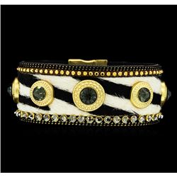 Leopard Skin Crystal Bracelet - Gold Plated