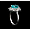 Image 4 : 3.03 ctw Apatite and Diamond Ring - 14KT White Gold