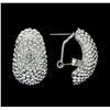 Image 2 : 15x25mm Crystal Pave Earrings - Silver Plated