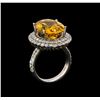 Image 4 : 14KT White Gold 11.62 ctw Citrine and Diamond Ring