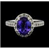 Image 2 : 2.91 ctw Tanzanite and Diamond Ring - 14KT White Gold