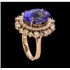 Image 4 : 7.22 ctw Tanzanite and Diamond Ring - 14KT Rose Gold