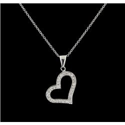 0.31 ctw Diamond Pendant With Chain - 14KT White Gold