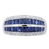 Image 1 : 2.18 ctw Sapphire and Diamond Ring - 14KT White Gold