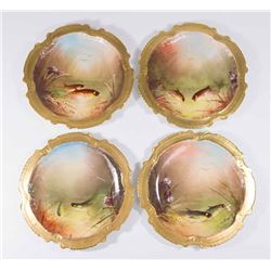 4 Limoges Fish Plates