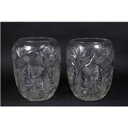 Pair Cut Crystal Vases