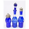 Image 2 : Blue Cut to Clear Glass Cruet Set