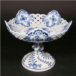 Blue Onion Pattern Meissen Reticulated Compote