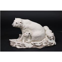 Boehm Porcelain Grouping, Polar Bear with Cubs