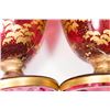 Image 6 : Pair Moser Cranberry Glass Portrait Vases