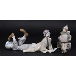 Lladro Clown with Ball & Clown on Domino Figures