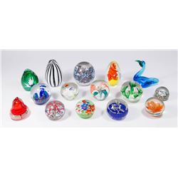 Lot 15 Art Glass Paperweights