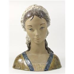 Lladro Gres Porcelain Lady Bust