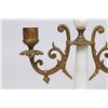Image 2 : Pair Alabaster & Metal 2-Arm Candelabra