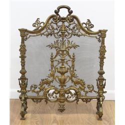 :Bronze Fire Screen with Urn & Floral Motif