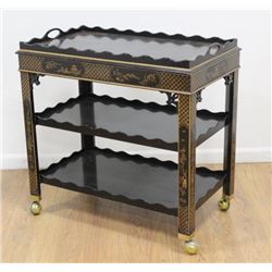 :Chinoiserie Style Bar Cart with Removable Tray