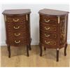 Image 1 : Pair 4-Drawer Bronze-Mounted Inlaid Nightstands