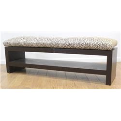 Custom Lacquered Bench with Cow Hide Faux Cheetah