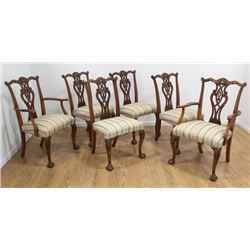 Set 6 Mahogany Chippendale Style Chairs