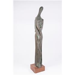 :Mid-Century Modern Bronze Statue, Woman & Child