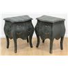 Image 1 : 2 French Style Cloth Covered Night Stands