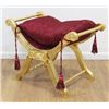 Image 1 : Contemporary Gold-Painted Tassel Upholstered Bench