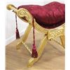 Image 3 : Contemporary Gold-Painted Tassel Upholstered Bench