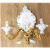 Image 2 : Pair Porcelain & Gilt Metal Sconces