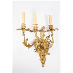 Dore Bronze French 19th Century 3-Arm Sconce