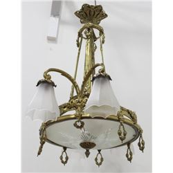 7-Light Bronze & Crystal Chandelier