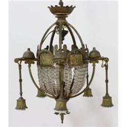 :Gilt Bronze 5-Light Chandelier Depicting Putti
