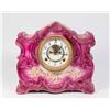 Image 1 : Red Floral Ceramic "Ossipee" Mantel Clock