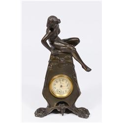 Art Nouveau Metal Figural Clock