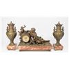 Image 1 : 3-Piece Gilt Metal Clock Set
